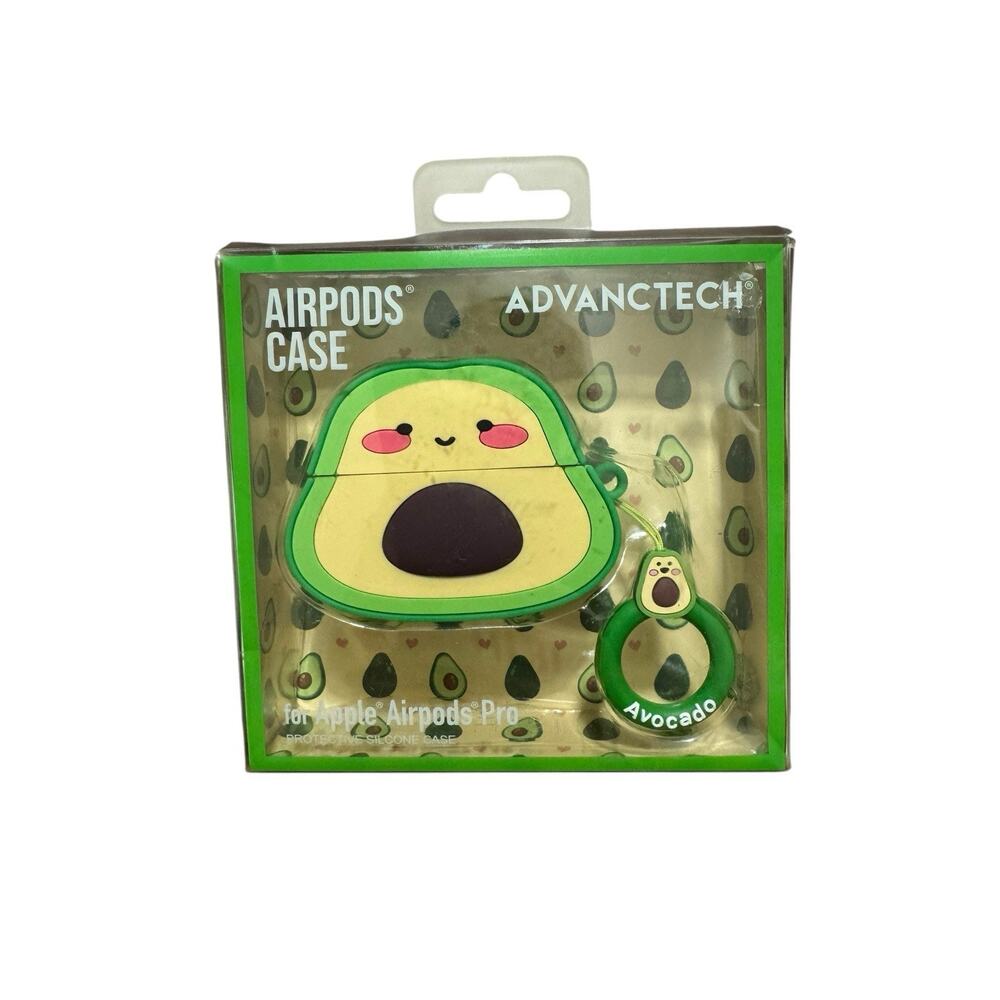 NEW Advanctech Avocado Case for Apple Airpods Pro Soft Protective Case Loop Ring